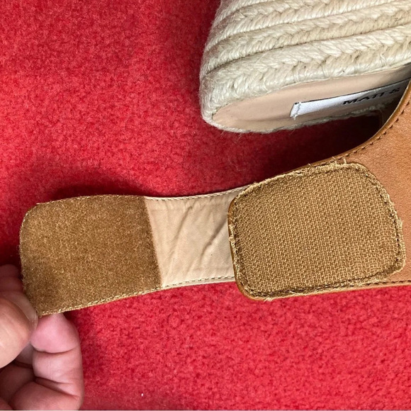 MATT & NAT Sz 38 Acacia Peep Toe Velcro Closure Espadrille Wrapped Wedges - Picture 5 of 11